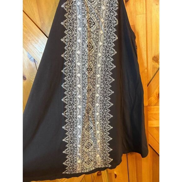 Billabong  Dark Gray High Neck Boho Spaghetti Strap Tank Top Size Small (8931) - Picture 3 of 5